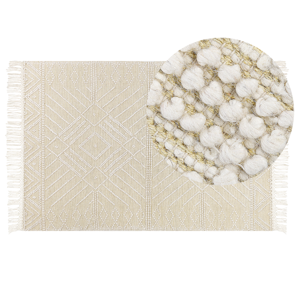 Teppich MAVIKENT Beige 160 x 230 cm Wolle