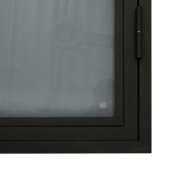 Glastür Grauglas Komplettset mit Beschlag Loftstil 830x2115mm DIN Links  - Griffstange Drehtür