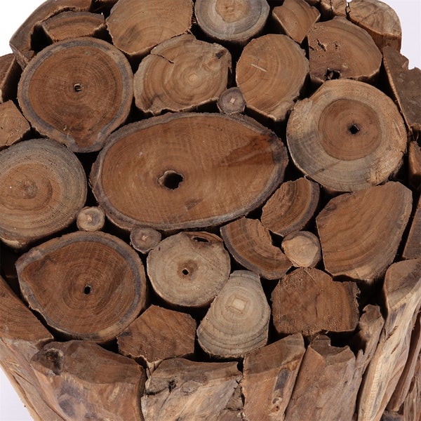 Deko-Säule Malea 60 Massivholz, rund, für Pflanzen, Kerzen naturfarben