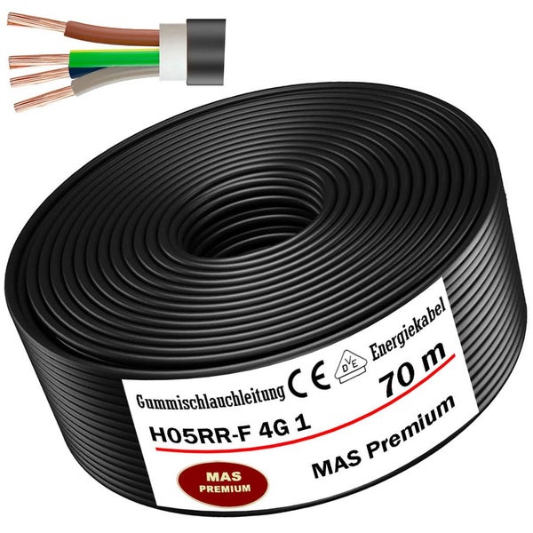 Gummischlauchleitung H05RR-F 4G 1, 70 Meter, Energiekabel mit Kupferadern.