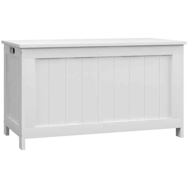 HOMCOM Truhe, Aufbewahrungsbox, Auflagenbox mit Griff, Gerätetruhe mit Deckel, für Wohzimmer, Schlafzimmer, Weiß, 81 x 40 x 46 cm