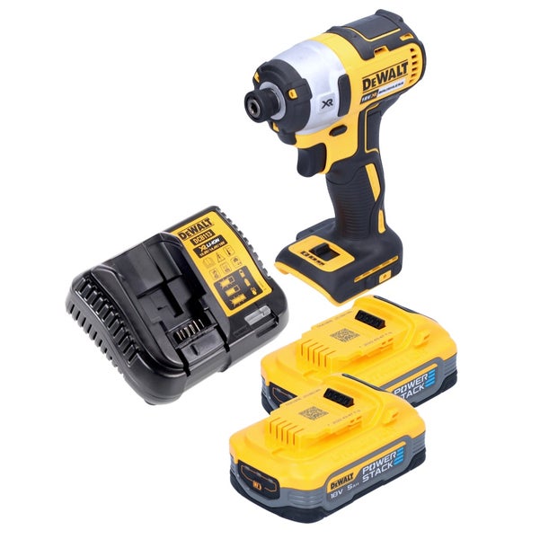 DeWalt Akku-Schlagschrauber Set mit zwei Powerstack Akkus und einem Ladegerät