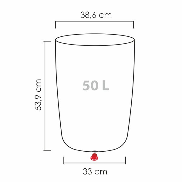 Scheurich Linetto High 54, Hochgefäß/Blumentopf/Pflanzkübel, rund,  aus Kunststoff Farbe: Stony Grey, 38,6 cm Durchmesser, 53,9 cm hoch, 50 l Vol.