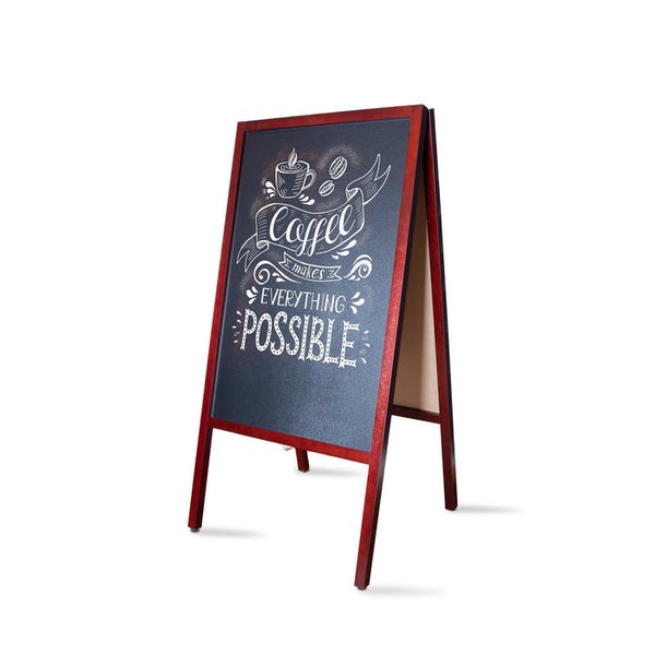 Aufsteller Tafel mit der Aufschrift 'Coffee makes everything possible'