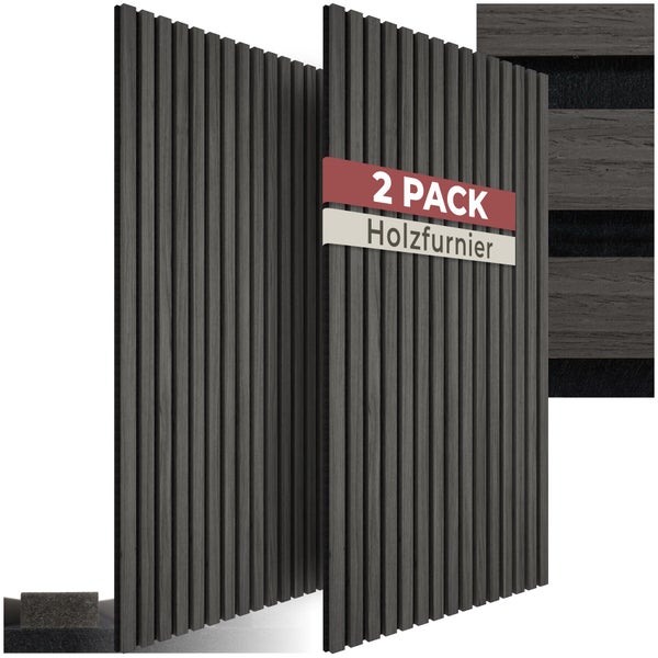 Zwei Holzfurnierplatten für die Wandverkleidung