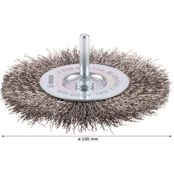 Drahtbürste mit Schaft, Durchmesser 100 mm