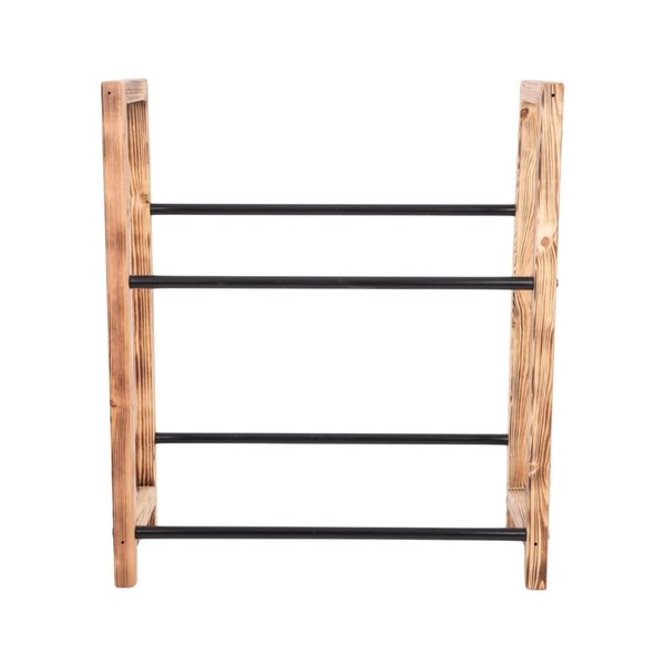 PROREGAL Getränkekistenregal HUNSRÜCK HxBxT 95x82x32cm 4 Kisten auf 2 Ebenen Massives Kiefernholz Gebrannt