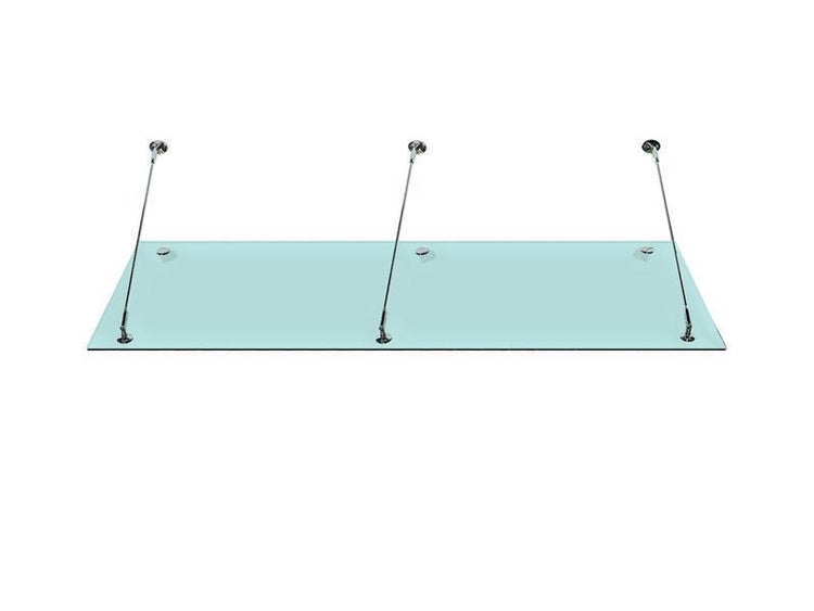 Glasvordach mit Halterungen