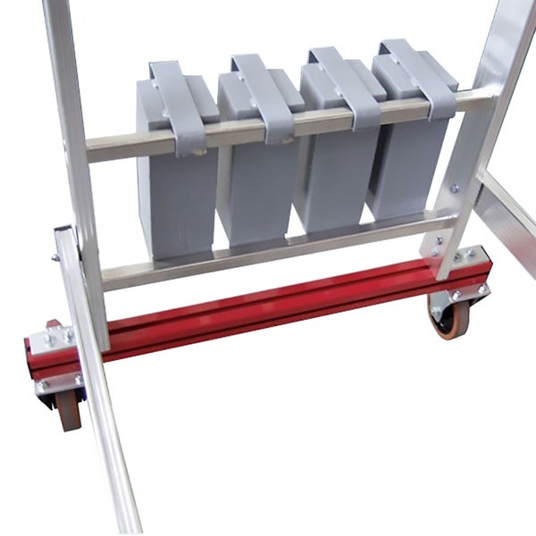 Leiter mit Gewichten und Rollen