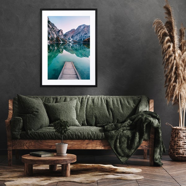 Queence Bilderrahmen | Echtholz | Holzrahmen | Acrylglas XT | Kristallklar | Bruchsicher | Minimalistisch | Design (50x70 cm, Schwarz)