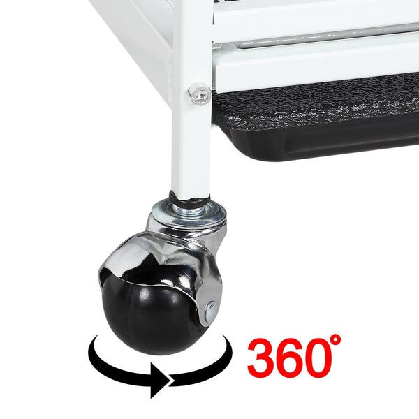 Rolle mit 360-Grad-Drehfunktion an einem Rollwagen