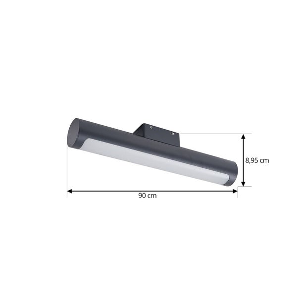 Lucande LED Wandleuchte außen Tuberia (Modern) in Schwarz aus Aluminium (1 flammig, ) - Außenwandleuchten Wandlampe Led Außenlampe Outdoor für Außenwand/Hauswand Haus Terrasse &