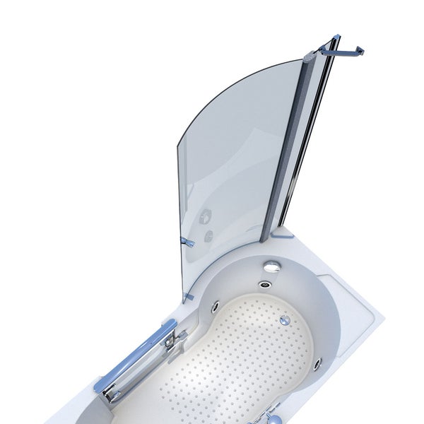 Barrierefreie Badewanne mit Duschtrennwand