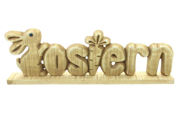 FRANK FLECHTWAREN | Schriftzug Ostern, HOLZ, KUNSTSTOFF, 40 x 4,8 x 12,5 cm