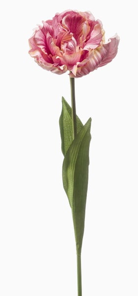 Künstliche Tulpe mit rosa Blütenblättern und grünem Stiel