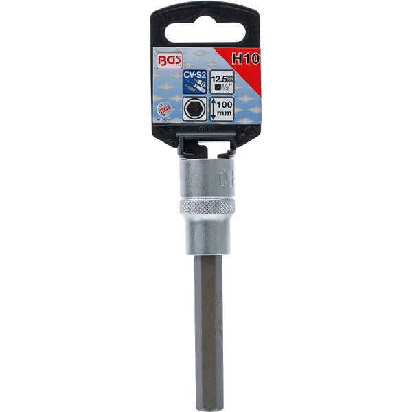 BGS technic Steckschlüsseleinsatz H10 mit 12.5 mm, 1/2 Zoll und 100 mm Länge