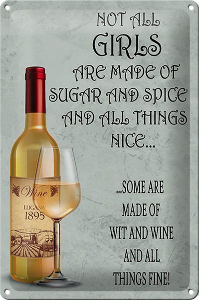 Blechschild Spruch 20x30cm not all girls made of sugar and