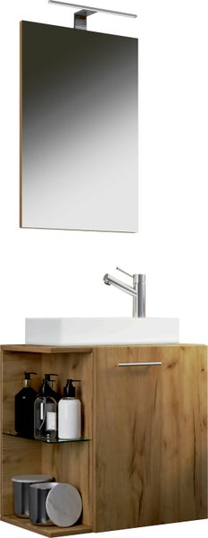 3-tlg Gäste WC Waschplatz Waschtisch Hausa Spiegel