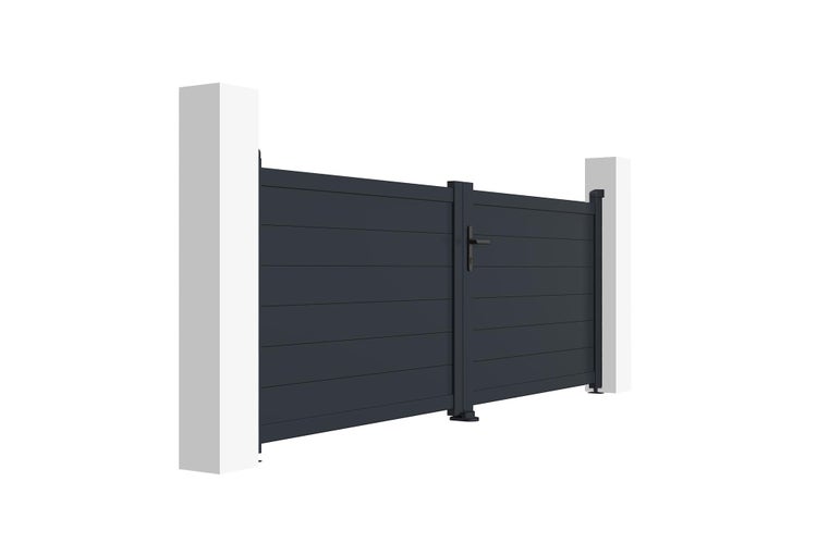 Doppelflügeltor 3m EIGER 300B115 Aluminium Grau