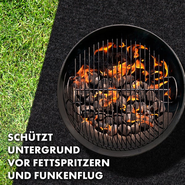 FLOORDIREKT Grillmatte Dalton BBQ Matte Grillschutzmatte Schwer Entflammbar 100 x 100 cm