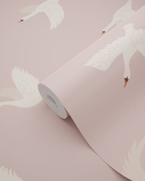 Tapetenrolle mit Schwanenmuster