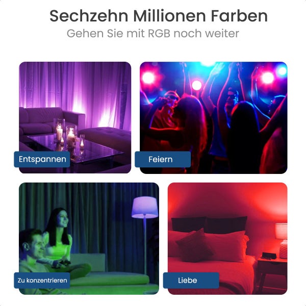 Gologi Smart e27 Glühbirne Lampe - Intelligente led Beleuchtung - Dimmbar - Wifi - 16M Farben - RGB