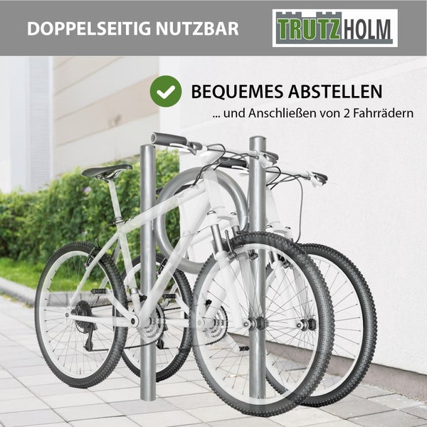 Fahrradanlehnbügel 115 x 53 cm Stahl feuerverzinkt Ø 60 mm Einbetonieren Fahrradständer Parker       Typ O