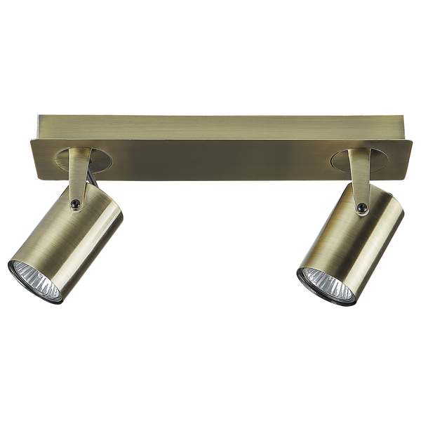 Strahler 2-flammig KLIP verstellbar Metall Messing