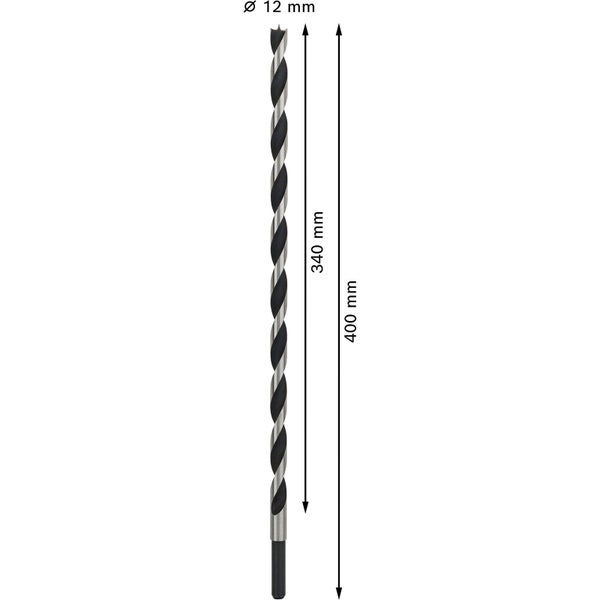 Holzbohrer mit Durchmesser 12 mm und Länge 400 mm