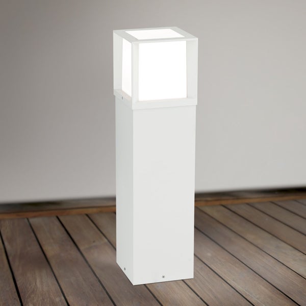 Außenleuchte Pollerleuchte  16x16x60cm 1xE27 Weiß