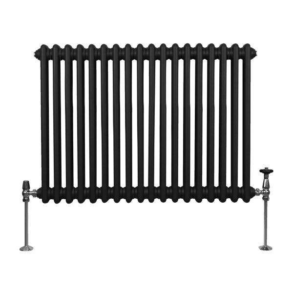 Traditioneller 2-Spalten-Heizkörper - 600 x 832 mm - Schwarz