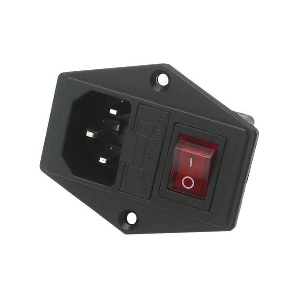 Einbaugerätestecker mit Sicherungshalter und Wippschalter für 250 Volt Anwendungen