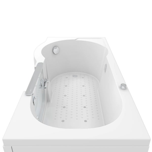 Weiße Badewanne mit Griff und Düsen für den Hornbach Webshop