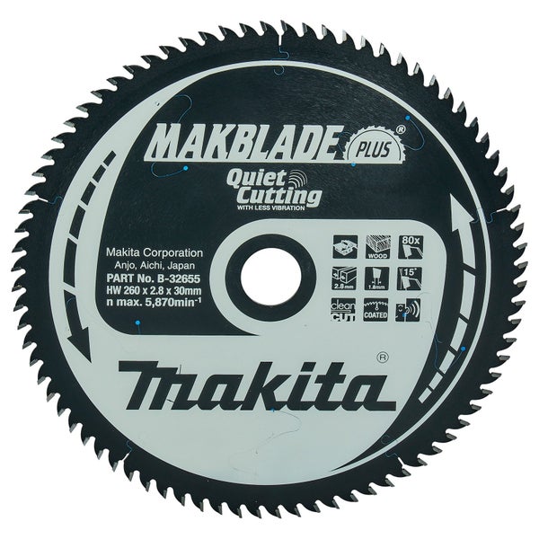 Makita Makblade Kreissägeblatt mit 80 Zähnen für Holzarbeiten