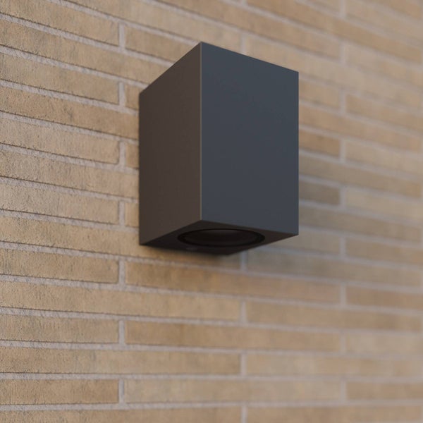 Lucande Wandleuchte außen Xava (Modern) in Schwarz aus Aluminium (1 flammig, GU10) - Außenwandleuchten Wandlampe Led Außenlampe Outdoor für Außenwand/Hauswand Haus Terrasse & Balkon