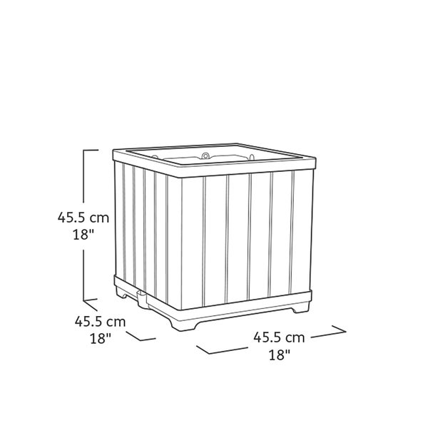 Keter Deco Square Pflanzkübel 61 Liter – 45,5x45,5x45,5 cm, wetterfest