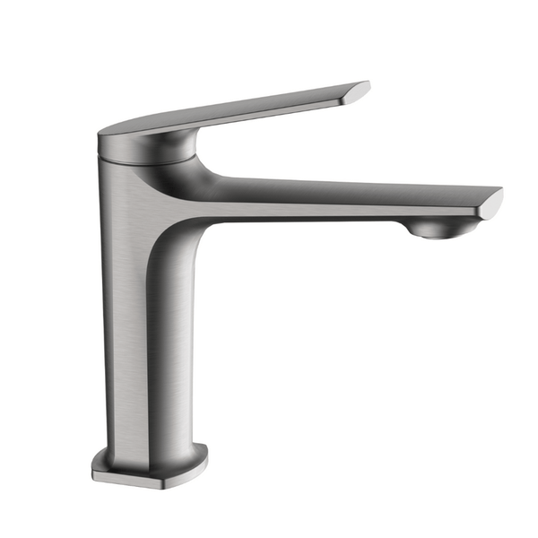 EcoRain 30% Wassersparender Waschtischarmatur Olivia aus Edelstahl RVS 304 und Messing - Universeller Anschluss - Anti-Kratz-Beschichtung - Erhält Wasserdruck - Gun Metal