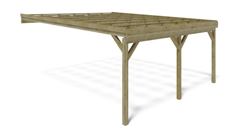 Carport Garagendach 5,80x5,06 m - 29 m2 - an der Hauswand montiert 