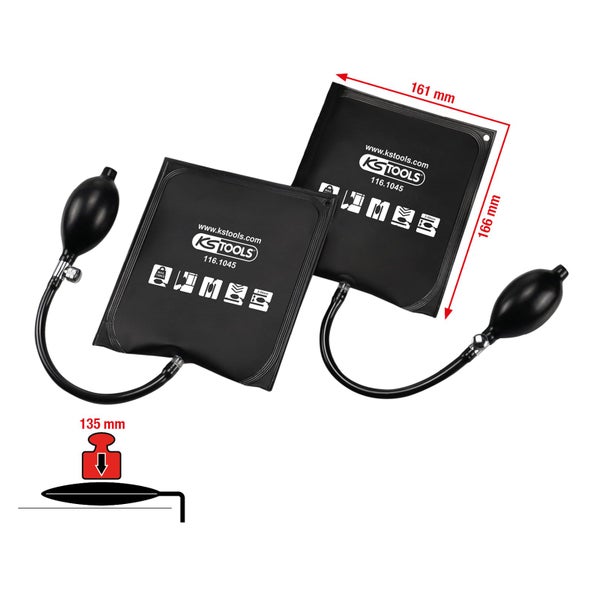 KS Tools Air Wedge Set mit den Maßen 166 x 161 Millimeter