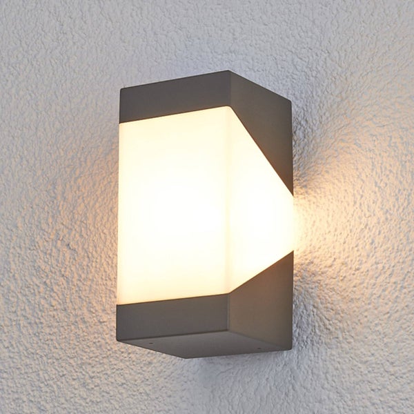 Lucande Wandleuchte außen Kiran (spritzwassergeschützt (Modern) in Schwarz aus Aluminium (1 flammig, E27) - Außenwandleuchten Wandlampe Led Außenlampe Outdoor für Außenwand/Hauswand