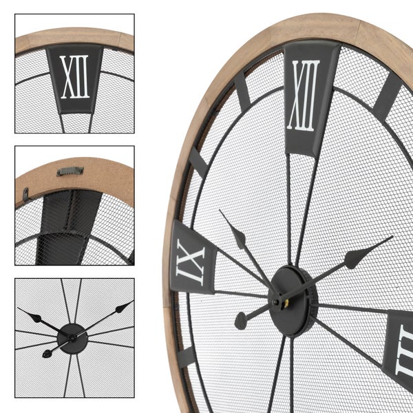 Wanduhr, 70 cm Durchmesser, mit römischen Ziffern
