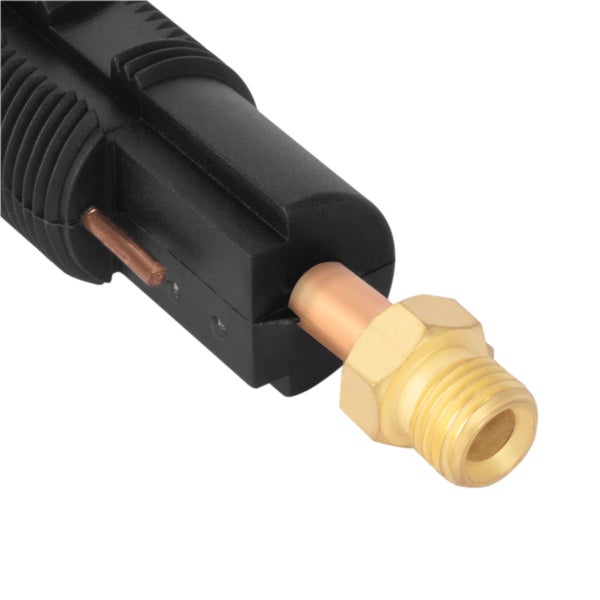 Detailansicht eines Heizkörperthermostats mit Messinganschluss