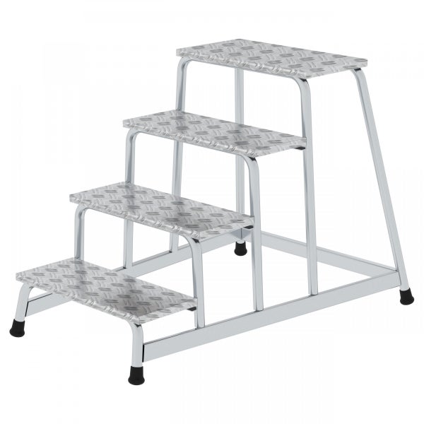 Tritt mit vier Stufen aus Riffelblech