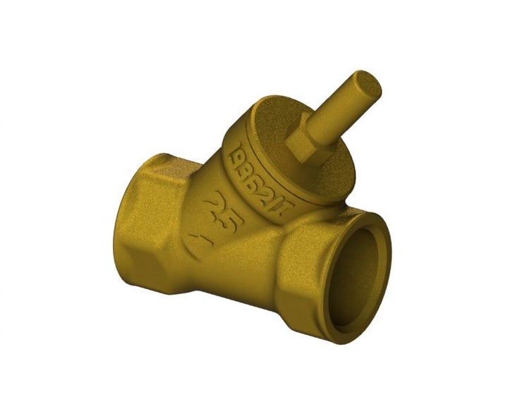 Rückschlagventil aus Messing mit Innengewinde für Sanitärinstallationen.