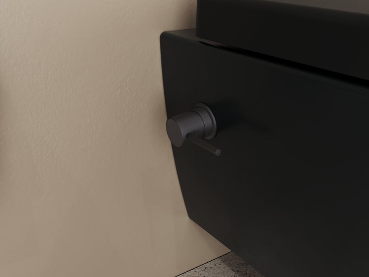 Aqua Bagno Taharet Dusch-WC S.9826.9913 – Spülrandlos – Bidetfunktion – Schwarz Matt