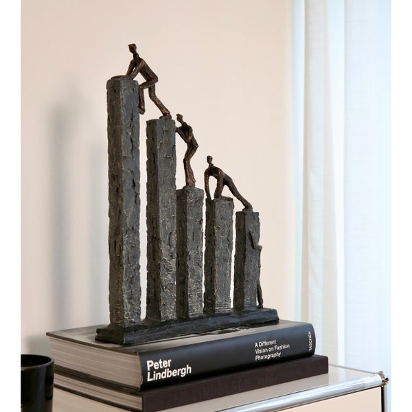 Skulptur GILDE Dekoration Höhe 43cm Breite 31cm bronzefarben, grau Kunstharz
