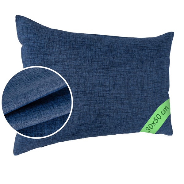 Kissenhülle Jeansblau 30x50cm ohne Füllung Leinenoptik