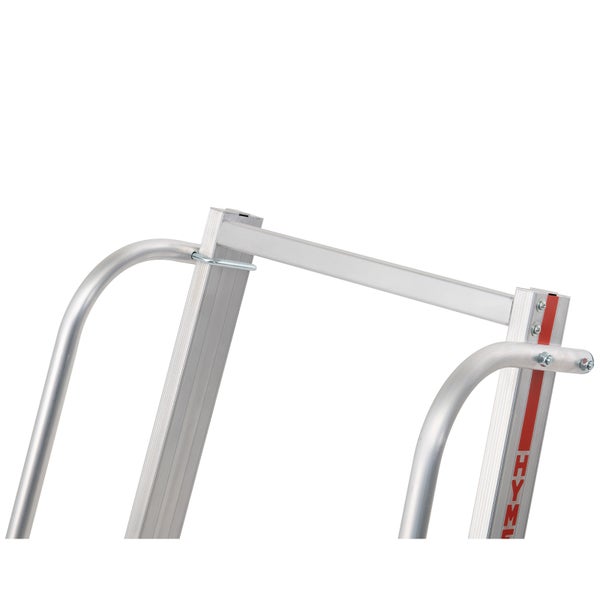 Detailansicht einer Aluminiumleiter mit Holmverbindung