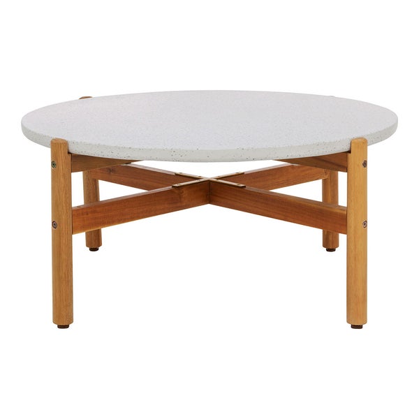 Terracina Sofatisch Ø85cm Natur, weiß. 85 X 85 X 39 cm