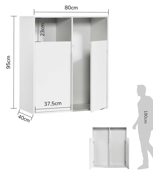 Servierwagen mit zwei Ablageflächen und Rollen